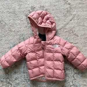 The North Face Kids Pink Puffer Jacket with Hood